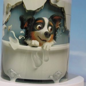 Mugs Chien Berger Australien dans baignoire CBAuB_2025_01